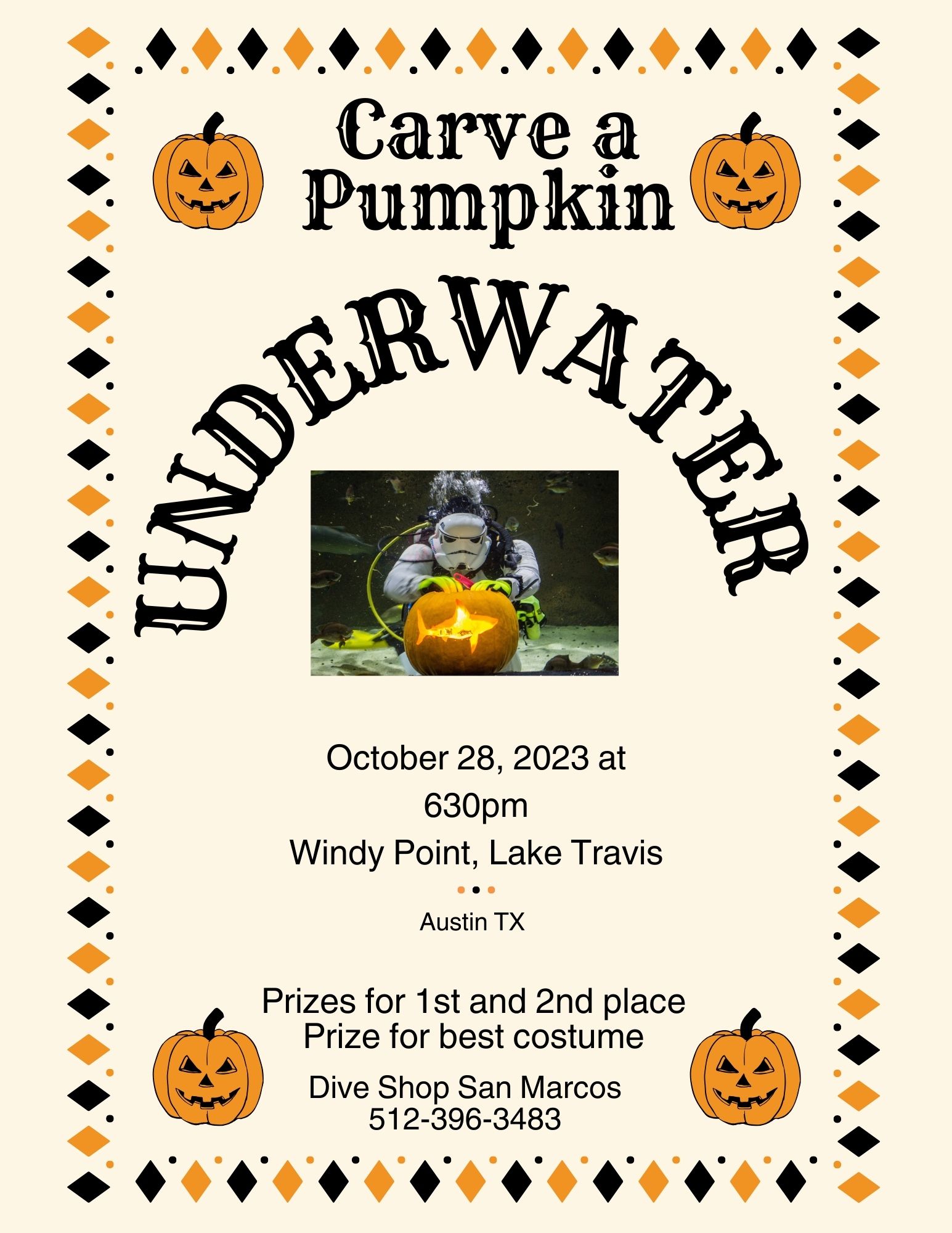 Halloween Underwater Pumpkin Carving